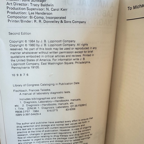 A Manual of Laboratory Diagnostic Tests by Frances Fischbach (2nd Edition) - Picture 5 of 5